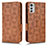 Funda de Cuero Cartera con Soporte Carcasa C02X para Motorola Moto E32 Marron