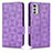 Funda de Cuero Cartera con Soporte Carcasa C02X para Motorola Moto E32 Morado