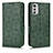 Funda de Cuero Cartera con Soporte Carcasa C02X para Motorola Moto E32 Verde