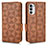 Funda de Cuero Cartera con Soporte Carcasa C02X para Motorola Moto Edge (2022) 5G Marron