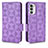 Funda de Cuero Cartera con Soporte Carcasa C02X para Motorola Moto Edge (2022) 5G Morado