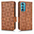 Funda de Cuero Cartera con Soporte Carcasa C02X para Motorola Moto Edge 30 5G Marron