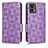 Funda de Cuero Cartera con Soporte Carcasa C02X para Motorola Moto Edge 30 Lite 5G Morado