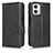 Funda de Cuero Cartera con Soporte Carcasa C02X para Motorola Moto G53 5G Negro