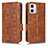 Funda de Cuero Cartera con Soporte Carcasa C02X para Motorola Moto G53j 5G Marron