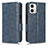 Funda de Cuero Cartera con Soporte Carcasa C02X para Motorola Moto G73 5G Azul