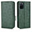 Funda de Cuero Cartera con Soporte Carcasa C02X para Oppo A55S 5G Verde