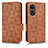 Funda de Cuero Cartera con Soporte Carcasa C02X para Oppo A78 4G Marron