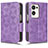 Funda de Cuero Cartera con Soporte Carcasa C02X para Oppo Find N2 5G Morado