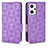 Funda de Cuero Cartera con Soporte Carcasa C02X para Oppo Reno7 A Morado