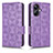 Funda de Cuero Cartera con Soporte Carcasa C02X para Realme 10 Pro+ Plus 5G Morado