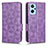 Funda de Cuero Cartera con Soporte Carcasa C02X para Realme 9i 4G Morado