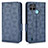 Funda de Cuero Cartera con Soporte Carcasa C02X para Realme C25Y India Azul