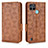 Funda de Cuero Cartera con Soporte Carcasa C02X para Realme C25Y India Marron