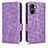 Funda de Cuero Cartera con Soporte Carcasa C02X para Realme C33 (2023) Morado