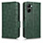 Funda de Cuero Cartera con Soporte Carcasa C02X para Realme C33 (2023) Verde