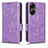 Funda de Cuero Cartera con Soporte Carcasa C02X para Realme C55 Morado