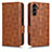 Funda de Cuero Cartera con Soporte Carcasa C02X para Samsung Galaxy Jump3 5G Marron