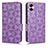 Funda de Cuero Cartera con Soporte Carcasa C02X para Samsung Galaxy M04 Morado