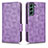 Funda de Cuero Cartera con Soporte Carcasa C02X para Samsung Galaxy S22 5G Morado