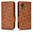 Funda de Cuero Cartera con Soporte Carcasa C02X para Samsung Galaxy XCover 5 SM-G525F Marron