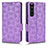 Funda de Cuero Cartera con Soporte Carcasa C02X para Sony Xperia 1 III Morado