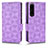 Funda de Cuero Cartera con Soporte Carcasa C02X para Sony Xperia 1 IV SO-51C Morado