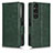 Funda de Cuero Cartera con Soporte Carcasa C02X para Sony Xperia 1 V Verde