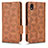 Funda de Cuero Cartera con Soporte Carcasa C02X para Sony Xperia Ace III SO-53C Marron