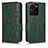 Funda de Cuero Cartera con Soporte Carcasa C02X para Vivo Y35 4G Verde