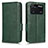 Funda de Cuero Cartera con Soporte Carcasa C02X para Xiaomi Poco M4 Pro 4G Verde