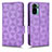 Funda de Cuero Cartera con Soporte Carcasa C02X para Xiaomi Redmi Note 11 SE India 4G Morado