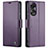 Funda de Cuero Cartera con Soporte Carcasa C03S para Oppo A78 4G Morado