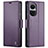 Funda de Cuero Cartera con Soporte Carcasa C03S para Oppo Reno10 5G Morado