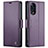 Funda de Cuero Cartera con Soporte Carcasa C03S para Oppo Reno8 T 4G Morado