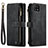 Funda de Cuero Cartera con Soporte Carcasa C03S para Samsung Galaxy A22 5G Negro