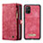 Funda de Cuero Cartera con Soporte Carcasa C03S para Samsung Galaxy A71 4G A715 Rojo