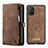 Funda de Cuero Cartera con Soporte Carcasa C03S para Samsung Galaxy M40S Marron