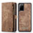 Funda de Cuero Cartera con Soporte Carcasa C03S para Samsung Galaxy S20 Plus 5G Marron