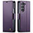 Funda de Cuero Cartera con Soporte Carcasa C03S para Samsung Galaxy Z Fold5 5G Morado