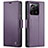 Funda de Cuero Cartera con Soporte Carcasa C03S para Xiaomi Mi 13T 5G Morado