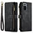 Funda de Cuero Cartera con Soporte Carcasa C03S para Xiaomi Redmi Note 10 Pro 4G Negro