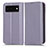 Funda de Cuero Cartera con Soporte Carcasa C03X para Google Pixel 6 5G Morado