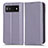 Funda de Cuero Cartera con Soporte Carcasa C03X para Google Pixel 6a 5G Morado