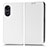 Funda de Cuero Cartera con Soporte Carcasa C03X para Huawei Honor X5 Plus Blanco