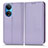 Funda de Cuero Cartera con Soporte Carcasa C03X para Huawei Honor X7 Morado