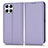 Funda de Cuero Cartera con Soporte Carcasa C03X para Huawei Honor X8 4G Morado