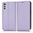 Funda de Cuero Cartera con Soporte Carcasa C03X para Motorola Moto E32s Morado