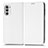 Funda de Cuero Cartera con Soporte Carcasa C03X para Motorola Moto Edge (2022) 5G Blanco