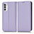 Funda de Cuero Cartera con Soporte Carcasa C03X para Motorola Moto Edge (2022) 5G Morado